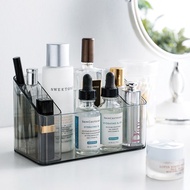 日本霜山 透明彩妝保養品分類收納盒-附分隔盒-3入