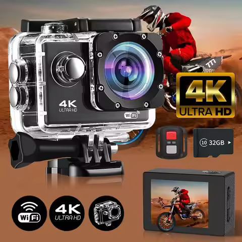 Null Outdoor 4K WiFi Action Camera Video Recording 4K/30FPS 2.0"170D GPS 4X Zoom Underwater Waterpro