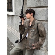 Jacket Jeans Demin Men and Women From Loose, Brown Washed, Beautiful and Unusual Unisex Fashion