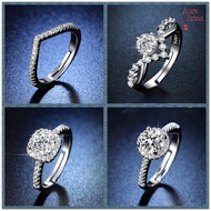 Fashion Korean Jewelry Stok Sedia 50 Rekaan Cincin Perak 925 Asli Adjustable Ring Cincin Berlian Wanita Multiple style choices
