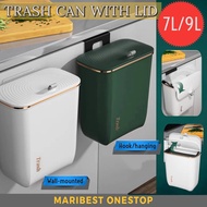 Hanging Trash Can Wall Mounted Trash Can with Lid Dustbin with Cover Dustbin Toilet Bathroom Kitchen