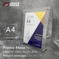 Unik STANDING FRAME FOTO BROSUR AKRILIK UKURAN A4 Diskon