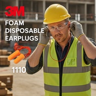 3M 1110 Corded Foam Disposable Earplugs Ear Protection Foam Pelindung Telinga (1 Piece)