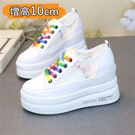 Women's Breathable Mesh Platform Shoes - 10cm Heel, Lace-Up, Summer Friendly