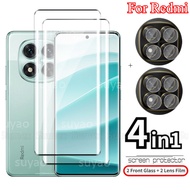 4in1 Tempered Glass For Redmi Note14 Note 14 Pro Plus 5G Screen Protector Film Camera Lens Protectiv