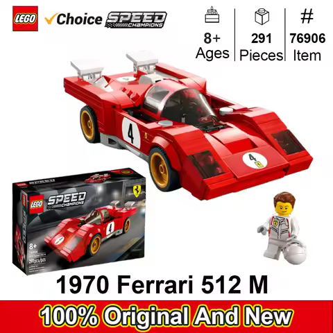 LEGO 76906 Speed Champions 1970 Ferrari 512M Building Set, Model Building Kit with Race Car Driver M