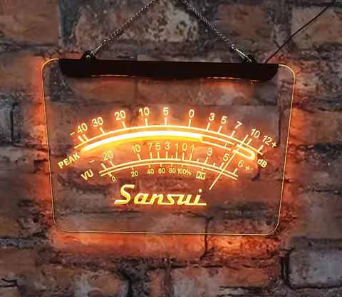 Sansui Peak vu dB display LED neon light 3D carving home decoration interior wall art for bedrooms, 