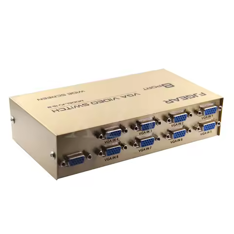 1pcs Newest Hot 8 Port VGA SVGA Switch Box 8 Input 1 Output VGA Monitor Share Switch for Computer TV