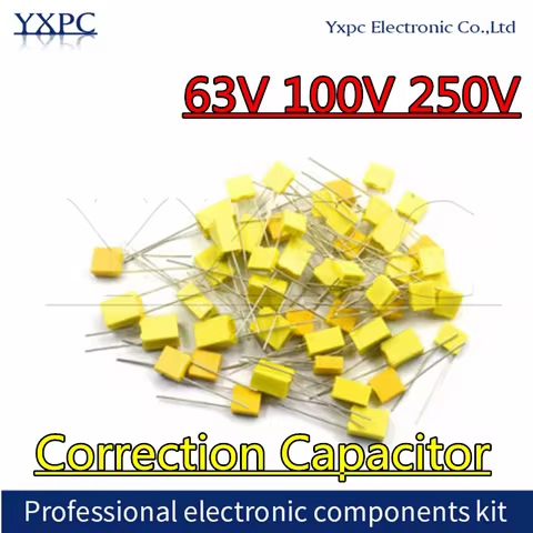 10pcs 63V 100V 250V Correction capacitor Polypropylene Safety Plastic Film 102J 10NF 100NF 103J 104J