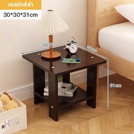 โต๊ะข้างเตียง ไม้ 40cm  มั่นคงและไม่โยกเยก ความจุแบริ่ง 40KG ชั้นวางของ2ชั้น โต๊ะวางของ minimal โต๊ะโซฟากลาง โต๊ะมุมเตียง beside table ประหยัดพื้นที่