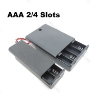 2Slot  4Slot AAA Battery Holder Case Box 2xAAA 4XAAA 3v 6v 1.5v Leads ON/OFF Switch Cover Standard B