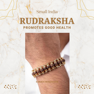 {**ส่งฟรี**} SMALL INDIA 📿🕉️ 5 Mukhi Rudraksha Gold Plated Bracelet 📿🕉️ Rudraksha Gold Plated Bracel