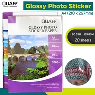 Quaff Brand Photo Sticker Paper 90Gsm & 135Gsm Glossy A4
