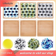 [Lifestyle] Rhombus Mosaic Tiles Coaster Kit DIY Mosaic Bamboo Coaster Kits Mosaics Coaster Making K