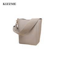 KIZZME2021 new goat pattern cowhide tote bag simple wide shoulder strap commuter bag shoulder handba