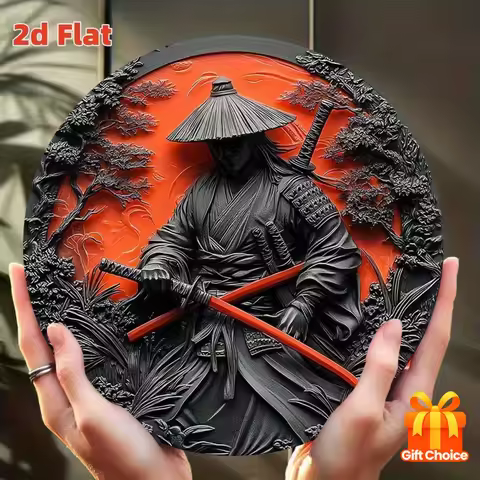 2D "Samurai Red Sun" - Defining Samurai Spirit - Japanese samurai-themed decorative elements, tradit