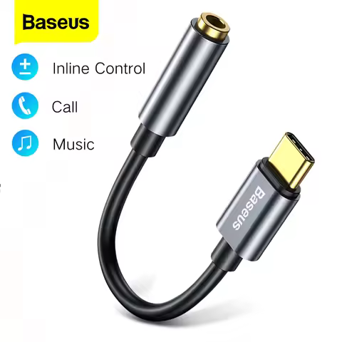 Baseus USB Type C to 3.5mm Earphone Jack OTG Adapter USBC Type-C 3.5 mm Headphone Audio Aux Cable Fo