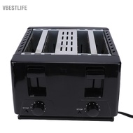 VBESTLIFE 4 Slice Toaster Compact Stainless Steel Electric with 6 Browning Settings Extra Wide Slots