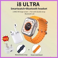Smartwatch Gift Box i8 Ultra Smart Watch With TWS Bluetooth Earphone Call Wireless Charger Tracker T