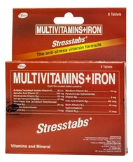 Stresstabs Multivitamins + IRON 8 Tablets 1 box The Anti Stress Vitamin Formula