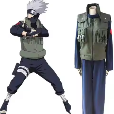 Kakashi Cosplay Costume Vest + Fleece Pants Anime Costume Street Style Polyester Regenerated Cellulo