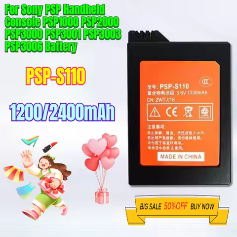 For PSP-S110 Game Console Battery for Sony PSP Handheld Console PSP1000 PSP2000 PSP3000 PSP3001 PSP3
