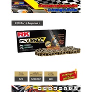 RK 520 o-ring Chain Gold Color (520KRO2-120) Rivet Joint There Are Real Leaves.