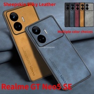 Casing For Realme GT Neo5 SE Realme GT Neo5SE 2024 Sheepskin Silky Leather Phone Case Matte Casing Luxury Shockproof Soft Full Protection Back Cover