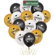 10 Pcs 12 Inch Graduation Season Latex Balloon ~Gold Graduation Cap Balloon Graduation Carnival Party Balloon Decoration