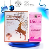 COMBO for hair growth and beautiful skin L cystine 500mg and Biotin (L cystine box of 60 tablets, Bi
