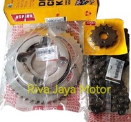 Gear Paket Gir Set + Rantai Honda GL Pro Max Neotech Megapro Lama Mega Pro Primus Original Aspira As
