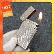 Hộp Quẹt Bật Lửa Dupont D-92T Họa Tiết Kẻ Dọc Khắc Chữ Dupont Dòng 2 Lỗ - Dùng Ga Đá Cao