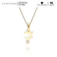 Gemondo จี้ทองคำ 9K ประดับเพชร เลขนำโชคหมายเลข 7 (ไม่รวมสร้อย) Lucky Symbol