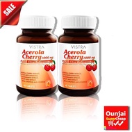 (2ขวด) วิสทร้า อะเซโรลา เชอร์รี่ 45 เม็ด 1000 มก. Vistra Acerola Cherry 45 tablets 1000 mg