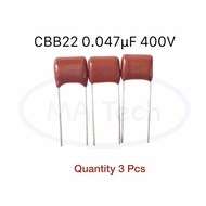 CBB22 473J400 0.047uf 400V 47nF400v 400V 0.047uf Capacitor CBB 400V474J 473J400V 0.047uf 400V Has 3 