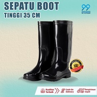 SEPATU BOOT TINGGI PVC KARET / AP SEPATU BOOTS HITAM APD KONTRUKSI PROYEK BANGUNAN PERKEBUNAN