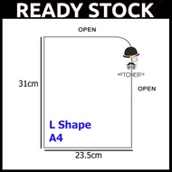 (1pc) L Shape A4 / A3 / F4 Size Clear Folder Transparent Folder Document PVC Folder / Holder File / 