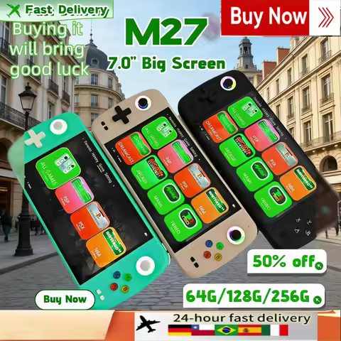 M27 Retro Handheld Game Player Portable Gaming Consoles 70000+ Games 7.0 Big Screen 256G For ARC PSP