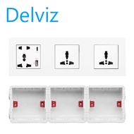 DELVIZ (EU/US/UK) 3 holes + 3 holes + 5 holes PD wall socket Type-C port charging socket USB chargin