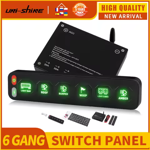 UNI-SHINE 4/6 Control Panel Wireless Touch Control Multi-Function Electronic Relay RGB Click Flashin