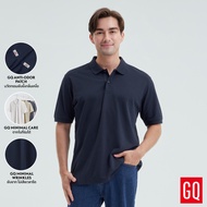 GQ Minimal Polo™ เสื้อโปโลยับยั้งกลิ่นเหงื่อ สีกรมเข้ม (มินิมอลโปโล)