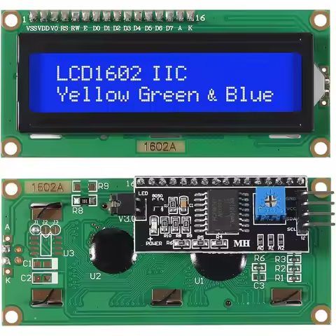 LCD1602 1602 LCD Module Blue/Green Screen 16x2 Character LCD Display with IIC I2C Serial Interface A