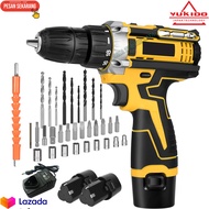 YUKIDO Bor Baterai Charger Set 12 V Komplit Mesin Bor Listrik Cordless Drill Kotak Murah