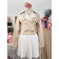 Jacket cream-colored overcoat vip summer crop top size S (V39 N90 D41)