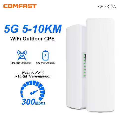 Comfast 5-10KM Outdoor Access Point 300Mbps Long Range Router CPE 5GHz Wireless Radio Bridge 2*14dBi