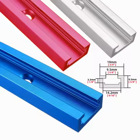T Track Woodworking T-slot Slide Track Miter Aluminium T-Track,19x9.5mm T-slot Miter Track Jig T Scr