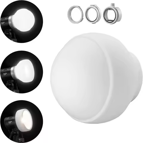 Mcoplus ML-CD15 Flash Dome Diffuser Kit with 3 Adapters for Godox V1 AD100PRO AD200PRO V850II TT685I