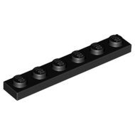 Lego 3666 Plate 1 x 6 black