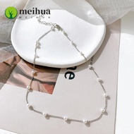 MEIHUAA Clavicular Chain, Pendant Zinc Alloy Pearl Neck Chain, Practical Jewelry with Pearls Decorat