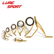LureSport 9pcs Guide set KT8 KL25 KW30 guide MN8 Top Gold Steel frame guide Rod Building component R